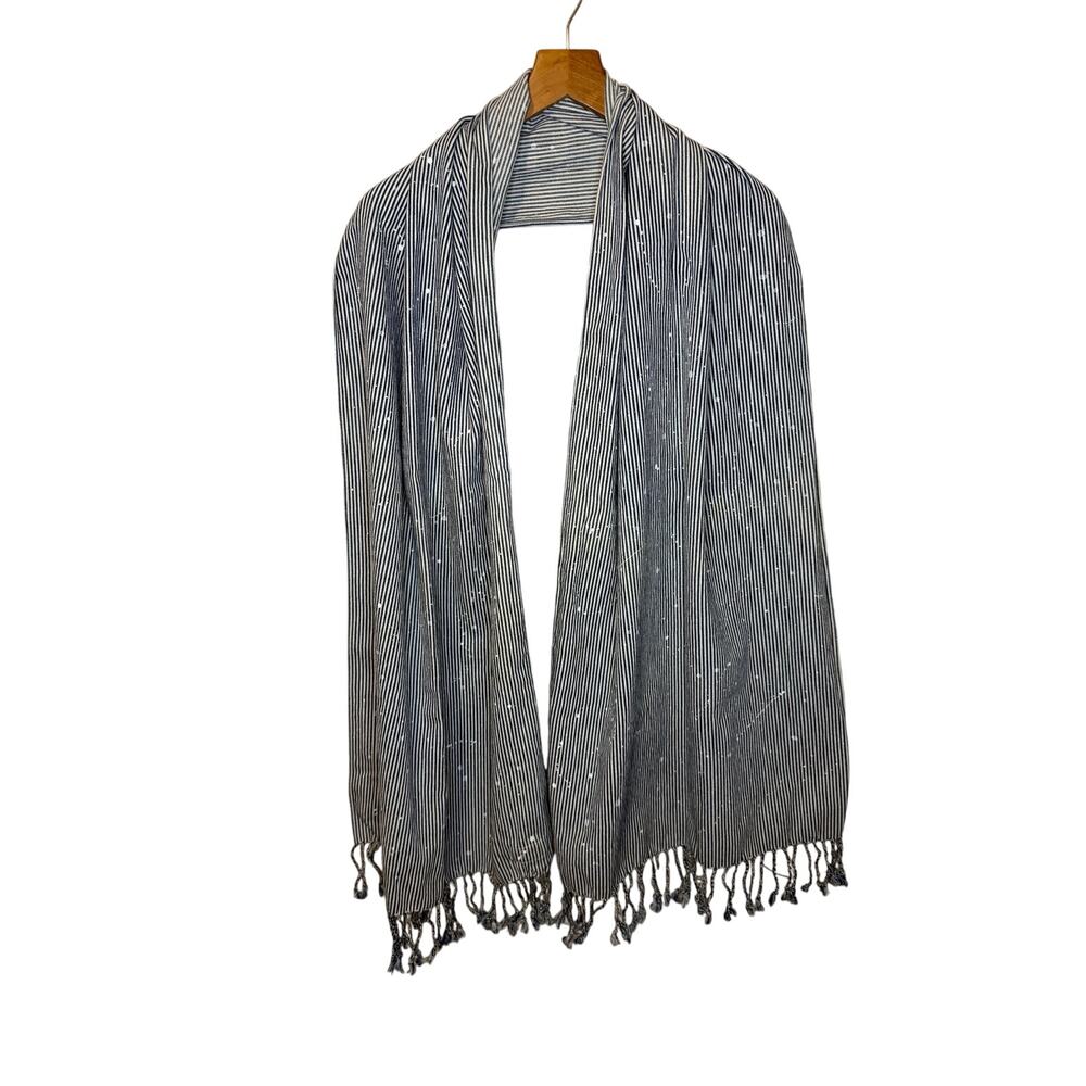 Ralph Lauren Denim & Supply Railroad Stripe Paint Speck Americana Cotton Scarf